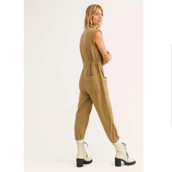 NEW ONE TEASPOON Military Olive Green Sleeveless Jumpsuit Great 4 Fall Season🍂